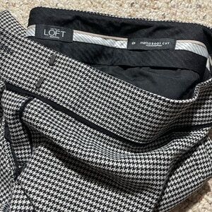 LOFT Monochrome Houndstooth Trousers Petite